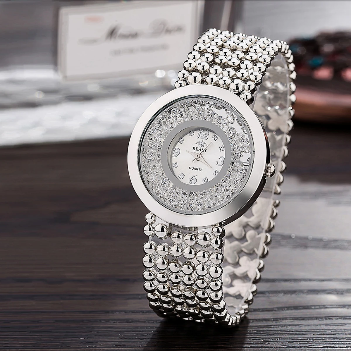 Женские часы с бриллиантами Reloj Mujer блестящие Кварцевые наручные из нержавеющей