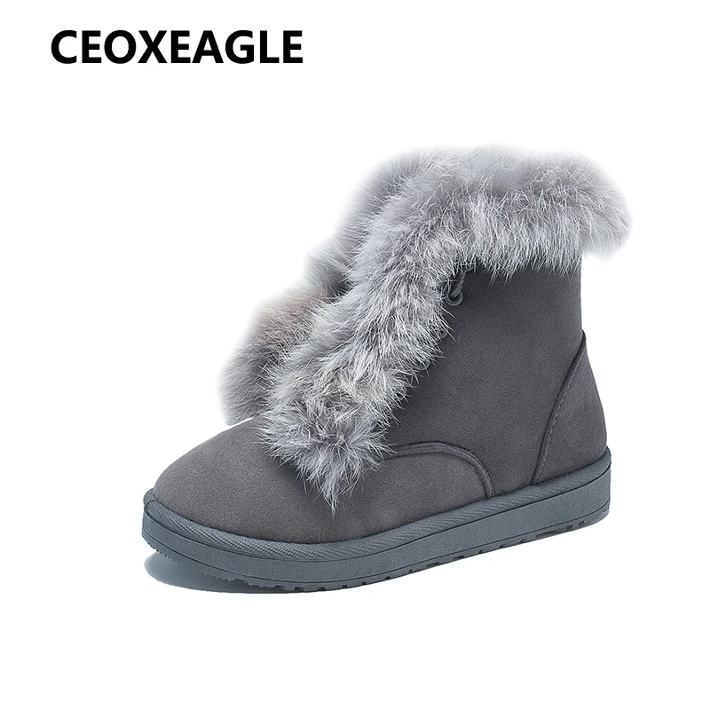 Сапоги для снежной погоды 2018 классические Замшевые женские зимние сапоги теплые