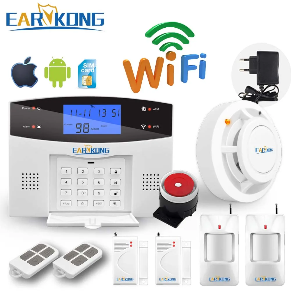 Wifi GSM PSTN домашняя охранная сигнализация домофон 433 беспроводной датчик сигнализации дистанционное управление автоматический набор сирен датчик комплект