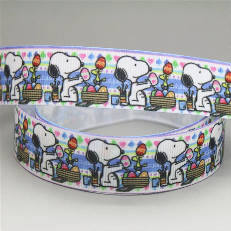 6 DHK 50 ярдов собака мультфильм напечатал grosgrain ленточный аксессуар hairbow головной убор украшения оптом OEM S982 - Цвет: 6
