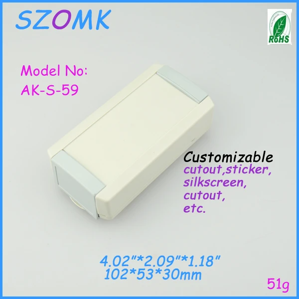 5 pieces a lot standard plastic project box 102x55x30 mm 4.02*2.09*1.18inch powder coating abs enclosure electronic 2014 new |