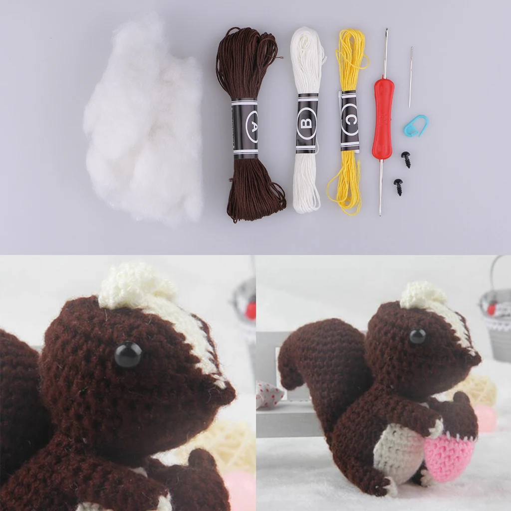 Милый набор белки Вязание амигуруми DIY материал посылка Набор для изготовления