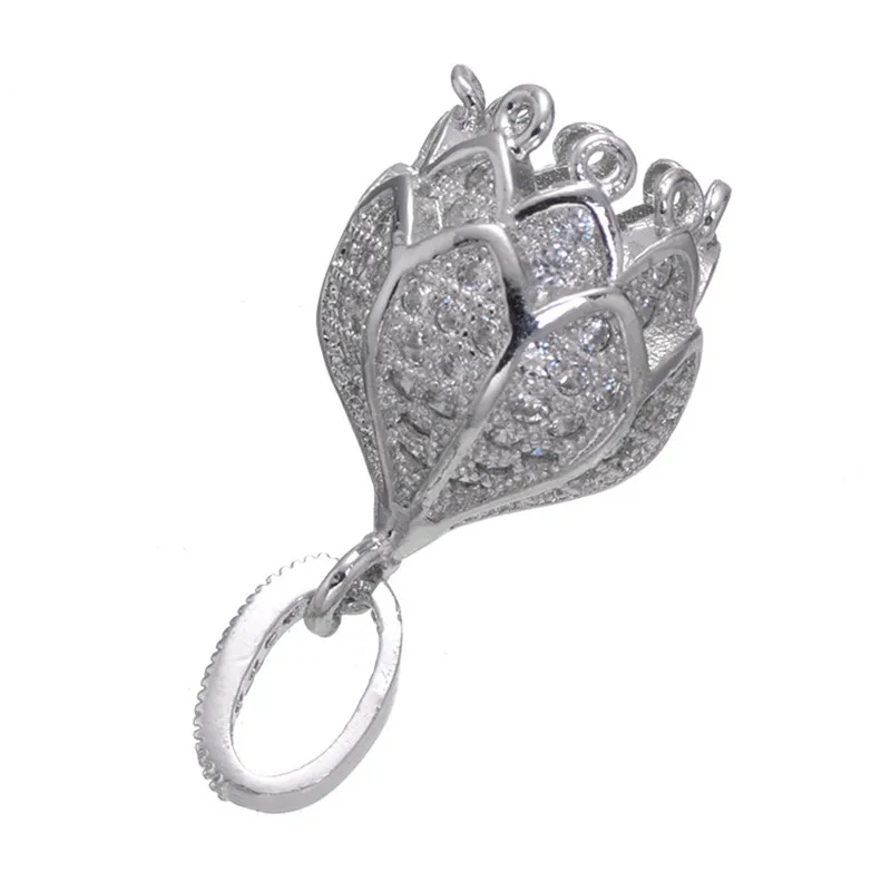 Модные ювелирные изделия подвески с белым Цирконом в форме бутона для браслетов