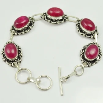 

Rubys Bracelet Silver Overlay over Copper , 21.5 cm, B2171