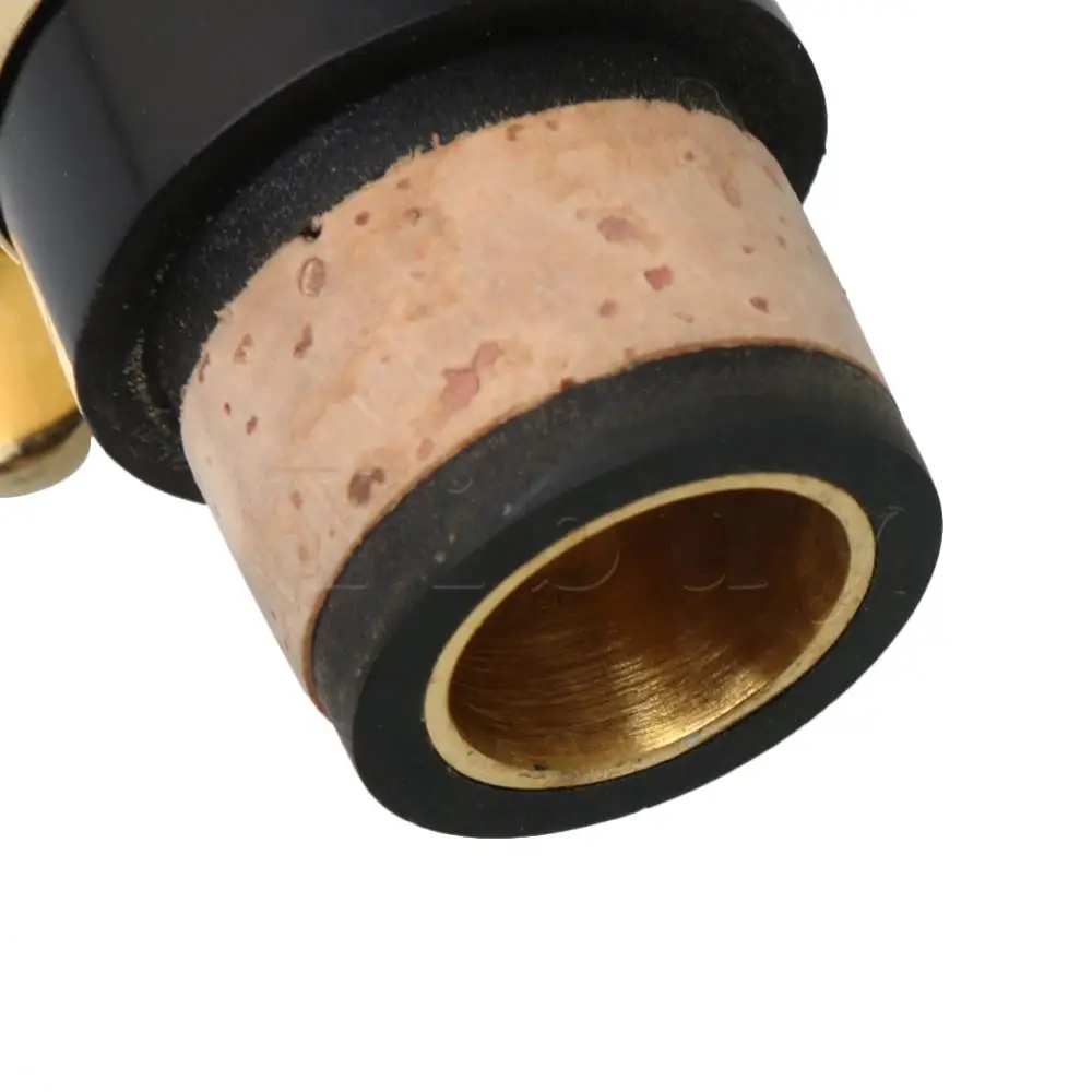 Yibuy золотой черный металлический кларнет мундштук с лигатурой и крышкой 6# комплект