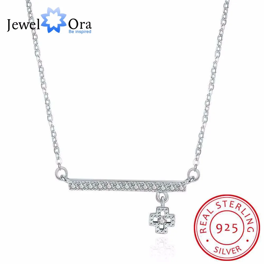 Твердые 925 стерлингового серебра ожерелье CZ камень аксессуары Свадебные