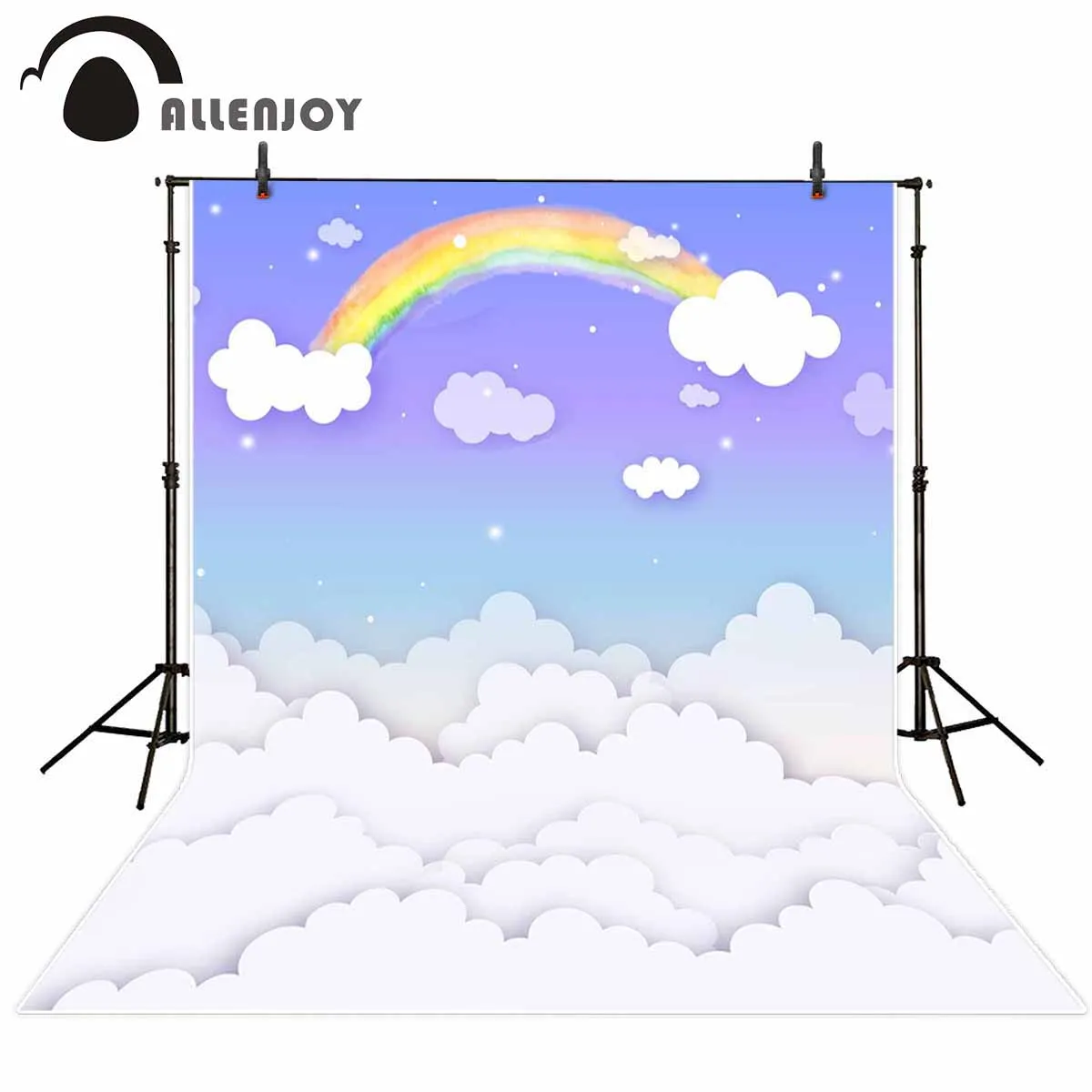 Allenjoy детский фон для фотосъемки голубой фиолетовый градиент небо облака Радуга
