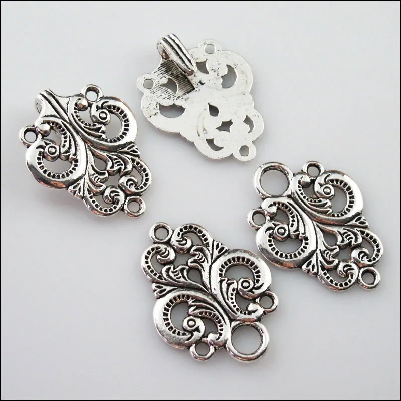 4 набора тибетские серебряные облака Сердце цветок браслет с застежкой-застежкой