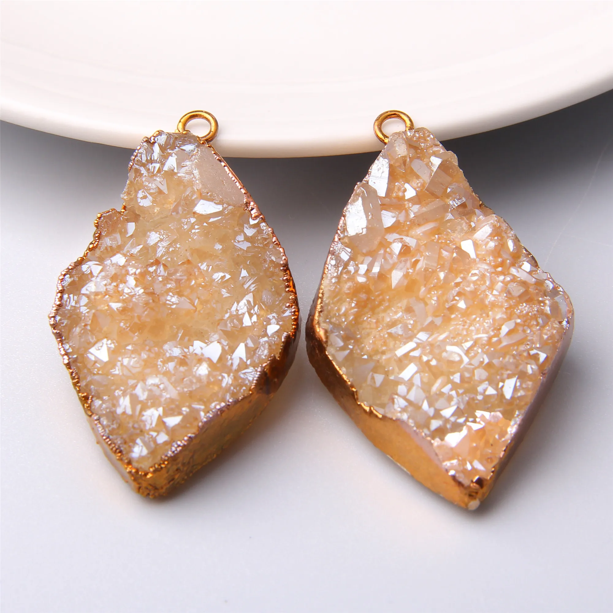 Orange жемчужный набор кварца кулон agates druzy Шарм prndants ожерелье агат ювелирные