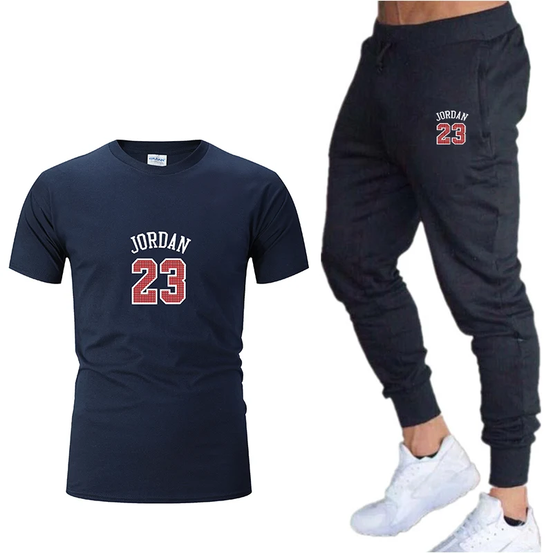 Новинка, Мужские штаны для бега+ футболка, одноцветная, с принтом, спортивная одежда для тренировок в тренажерном зале, спортивный костюм для бега, Мужская одежда для фитнеса