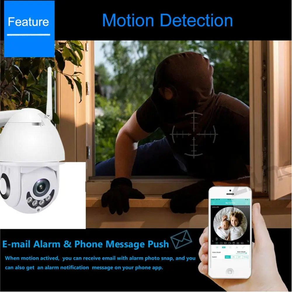 4x оптический зум ip-камера WiFi 2MP 1080P Беспроводная PTZ скоростная купольная CCTV IR Onvif камера наружного видеонаблюдения ipCam