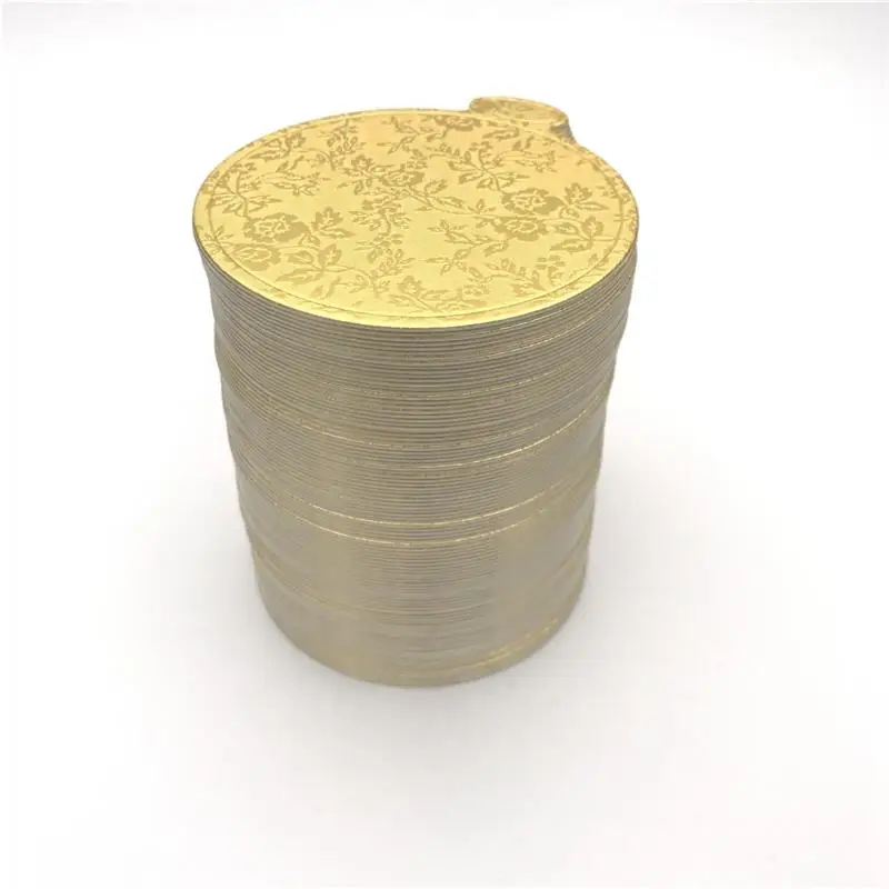 100 шт./компл. с золотым принтом круглые муссы доски для торта бумага кекс десерт