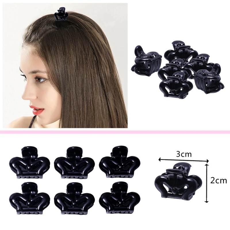 

12pcs Black Hair Claws Hair Accessories Small Grip Paw Hairpin Plastic Basics Bobby Pins for Ladies Girls 3cm Hair clip Barrette