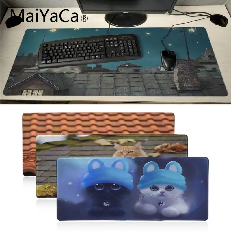 Maiyaca высококачественный коврик для мыши с милым котом на крыше игровые коврики