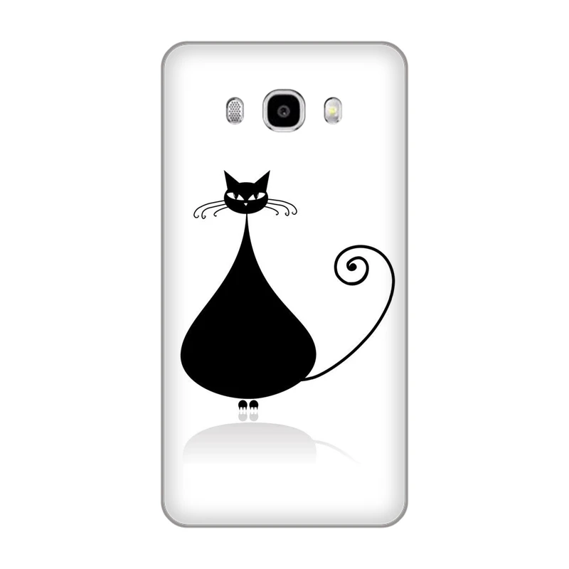 Милый простой рисунок черный кот Мягкий ТПУ чехол для телефона Samsung Galaxy J3 J4 J5 J6 J7 J8