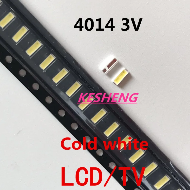 Подходит для EVERLIGHT 4014 светодиодный подсветка 0,2 W SMD 4014 светодиодный 3 V холодный белый диод 20LM Подсветка ЖК-экрана для PLCC-4 ТВ, 50 шт в наборе