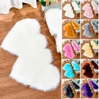 Любовь в форме сердца коврики пушистые домашние шерстяные ковры из овчины с искусственным мехом Нескользящие Спальня лохматый ковер