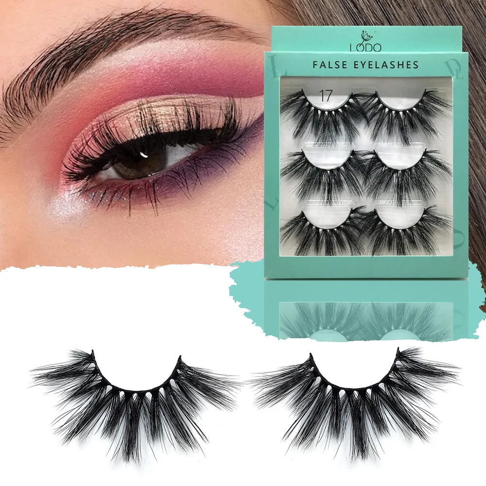 3pairs 25mm 3D False Eyelashes Fake Lashes Long Makeup Mink Eyelash Extension Beauty | Красота и здоровье