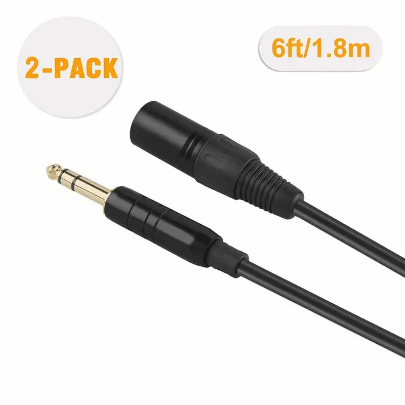 1/4 XLR 6 35 мм (1/4 дюйма) TRS штекер 3 PIN Мужской сбалансированный кабель черный футов/10