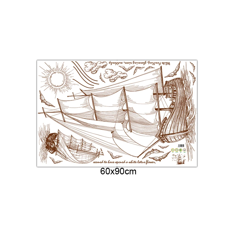 [Fundecor] sailing travel wall stickers home decor living room bedroom bathroom kitchen wallpaper decals poster murals | Дом и сад