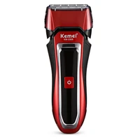 kemei men electric foil shaver floating rechargeable powerful razor lcd screen washable cordless reciprocating shaving machine