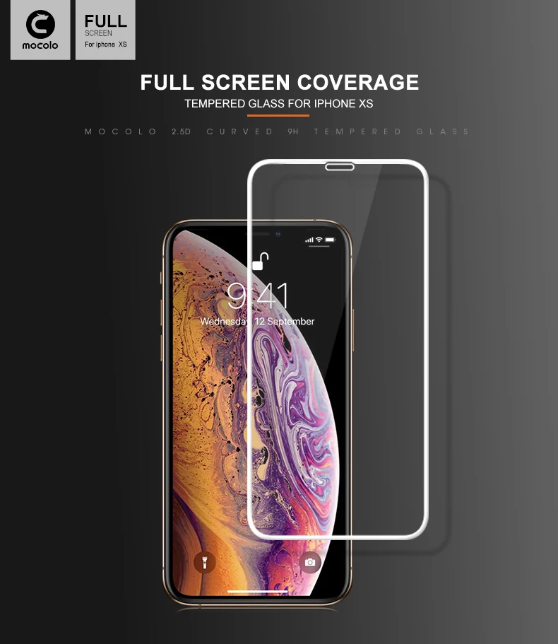 Полноэкранное премиум-стекло Mocolo для iPhone XS MAX, защита экрана, полное покрытие для iPhone XR, пленка из закаленного стекла для iPhone XS