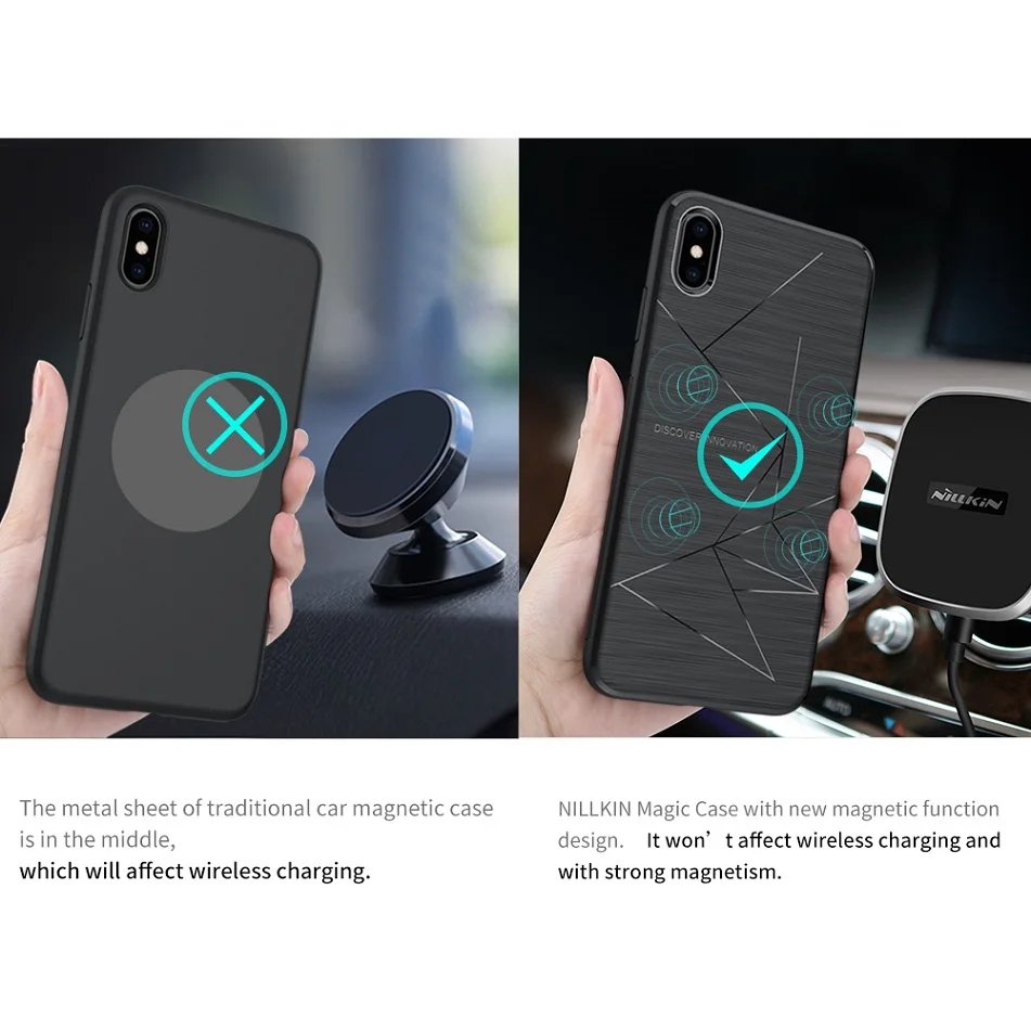 NILLKIN Магнитный Qi беспроводной зарядный чехол для iPhone XS Max чехол 6,5 ''для iPhone XR чехол 6,1'' для Xs X