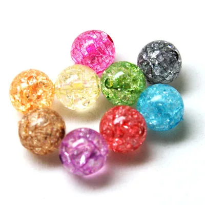 

Acrylic Crackle Beads 8mm Random Mixed Plain Color Crackled Round Spacer Loose Beads For Diy Jewelry Making Supplies