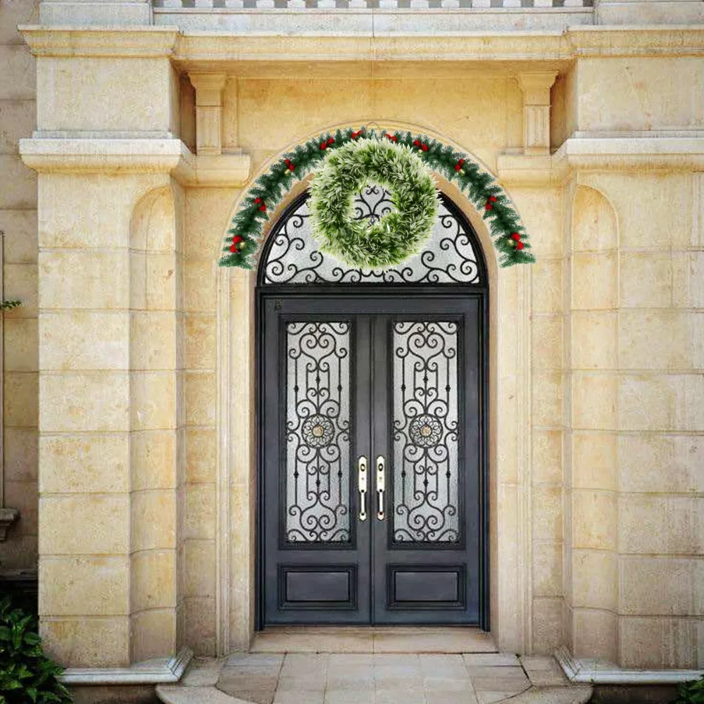 Рождественский венок 2019 украшение на Хэллоуин входную дверь Декор искусственные