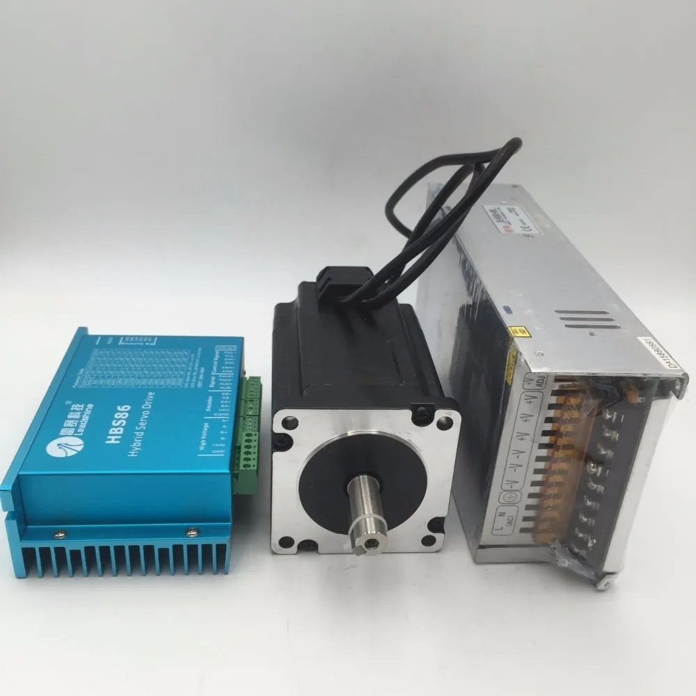CNC 4Nm 572oz-in 2 фазы замкнутый контур NEMA 34 шаговый двигатель привод комплект с 48 в блок питания для ЧПУ маршрутизатор