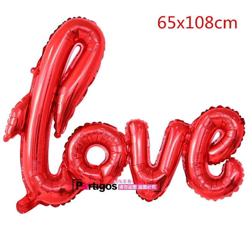 Red Love 1 шт большой розовое золото красный ссылка Love фольгированный шар кольцо с бриллиантом для бутылки шампанского чашка ко Дню Святого Валентина Свадебный Юбилей вечерние Декор - Цвет: Red Love
