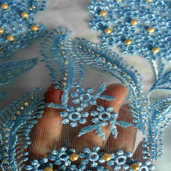 Французский шнурок с камнями и бисером 2017 Новое Прибытие Африканский Шнурок