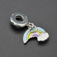 925 sterling silver drop glue craft rainbow lucky pendant is acted the role of euramerican vogue popular silver bracelet