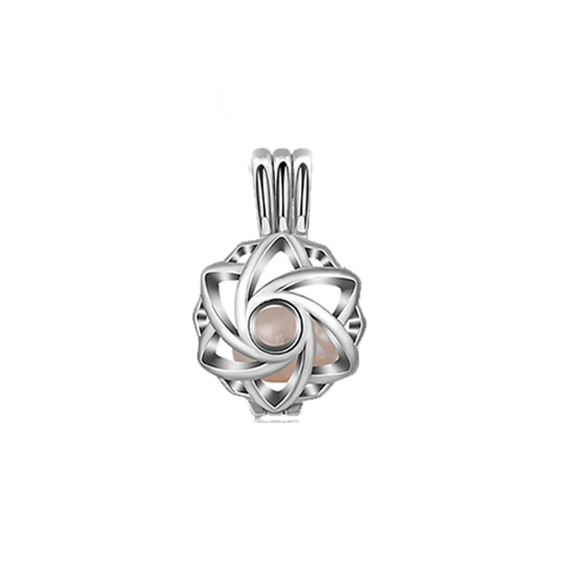 K277N08 EUDORA жемчужная клетка серебряный цвет медальон ароматерапия с парфюмом эфирное масло диффузор ожерелье 8 мм медальон кулон для DIY ювелирных изделий - Окраска металла: K277N08