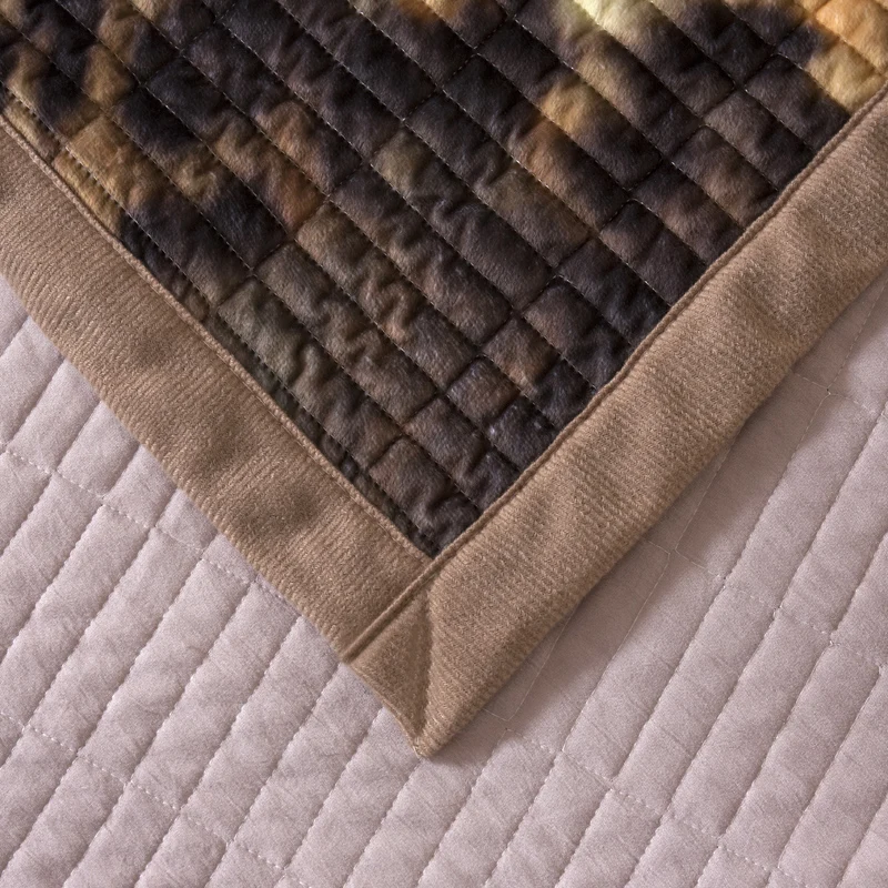 200X230cm Роскошная флисовая ткань/мытый хлопок леопардовые цветы стеганое