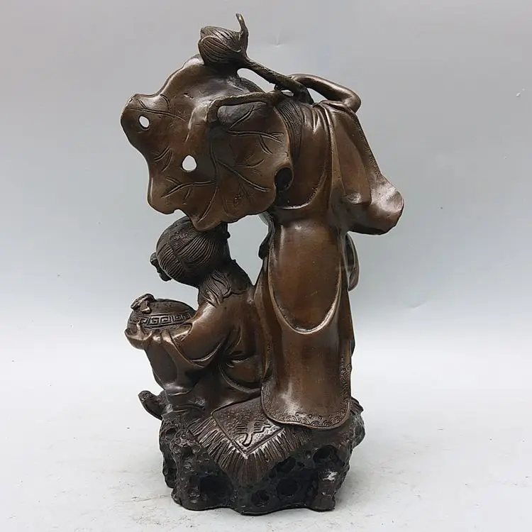 SHUN brasss elect size copper Combined two Fairy statue Decoration marriage happy God marry gift Home decoration | Дом и сад