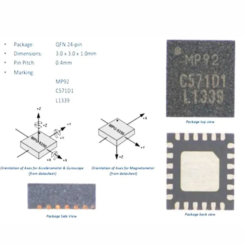 1pcs MPU-9250 GY-9250 nine axis sensor module I2C/SPI communication |