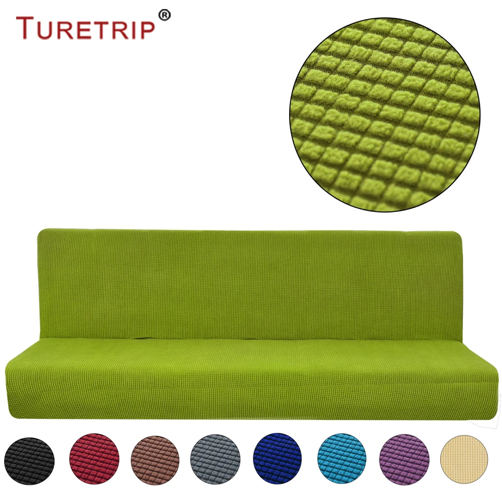 Turetrip 1 шт. однотонный чехол для дивана кровати Futon Slipcover полностью складной