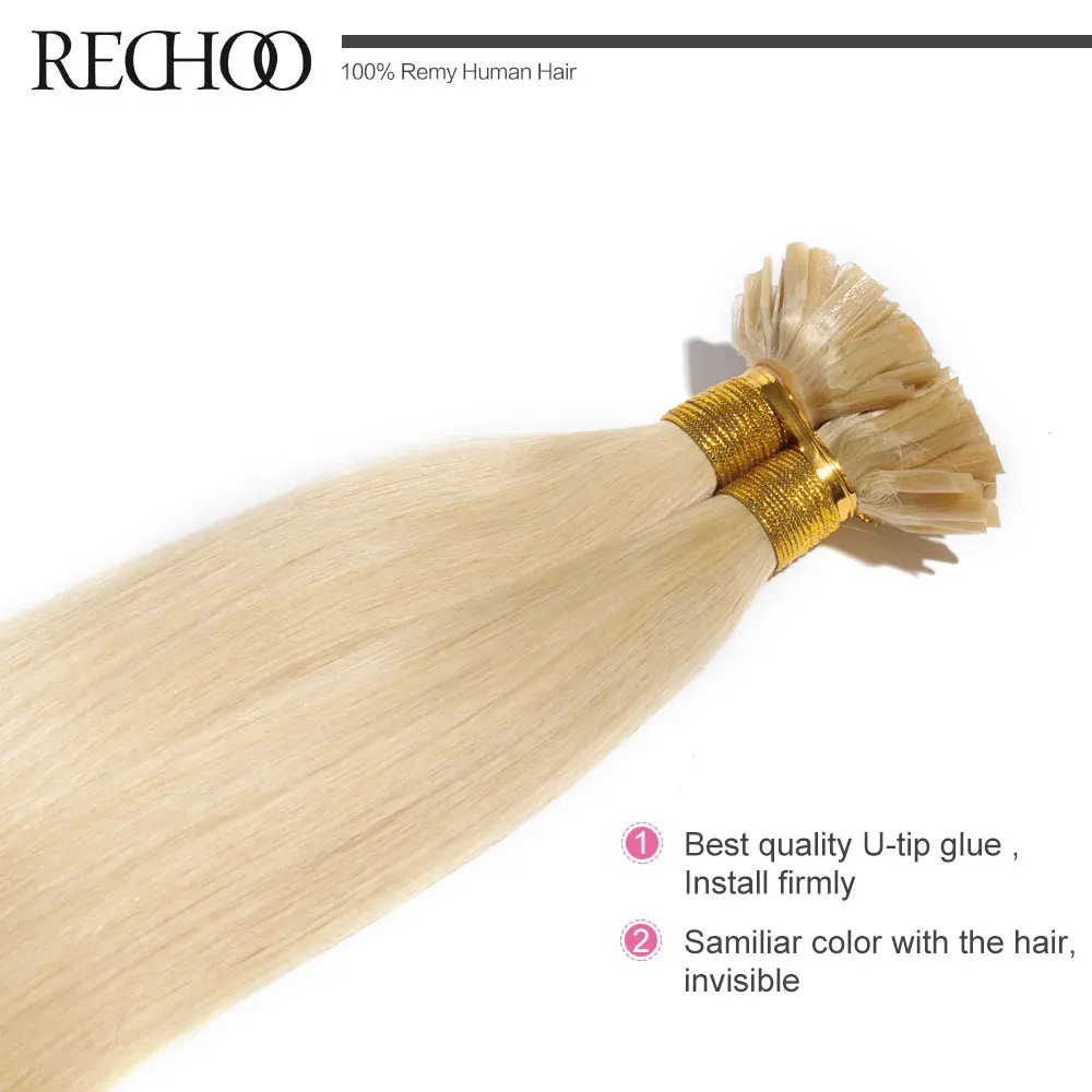 Rechoo 1 г/прядь накладные волосы на Кератиновый клей натуральные Remy для наращивания