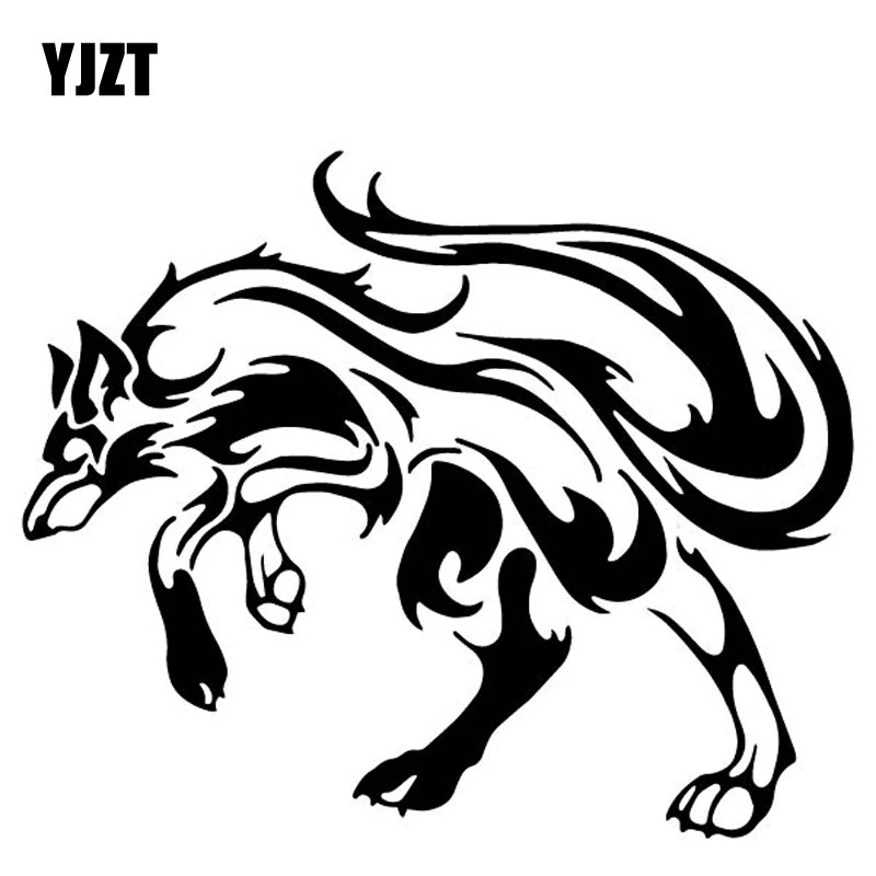 YJZT 17 3 см * 14 светящаяся лиса украшает автомобильные наклейки корпус автомобиля