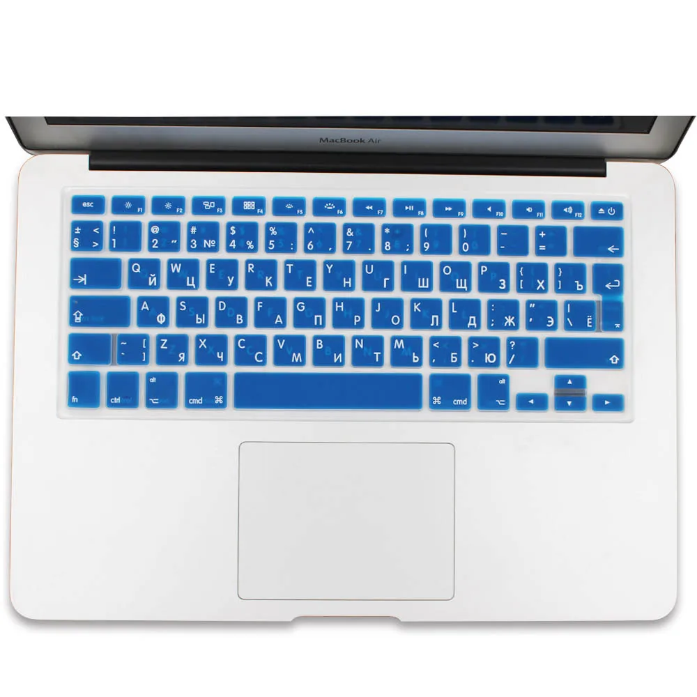 Dark Blue Мягкая силиконовая клавиатура для Apple Macbook Air Pro retina 13, 15, 17 дюймов, защитная клавиатура, наклейки - Цвет: Dark Blue