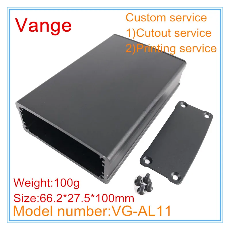 Черные металлические ящики из экструдированного профиля 1 шт./лот 66 2*27 5*100 мм 6063-T5