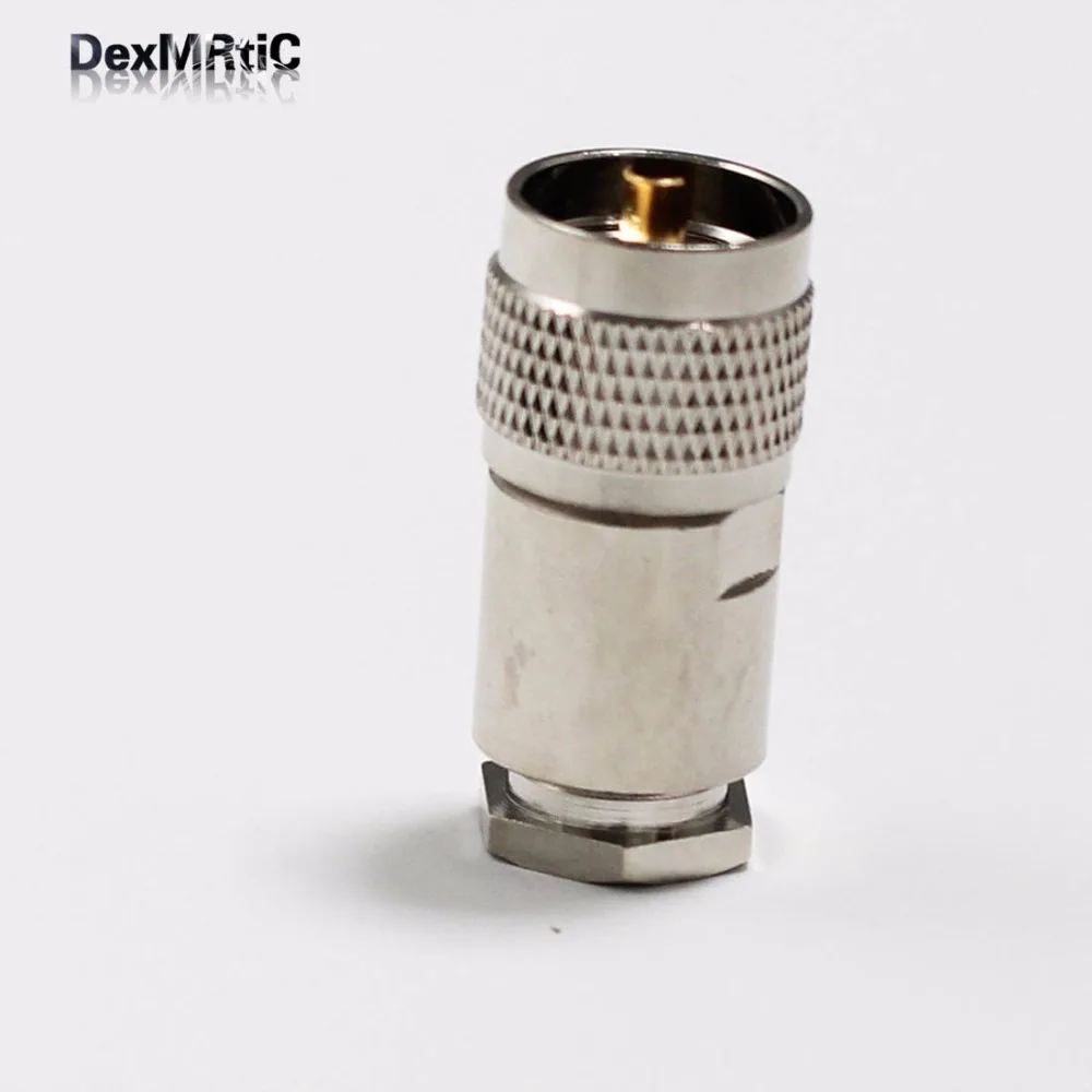 10pcsc UHF male plug   RF Coax Connector   Clamp  RG8,RG213,LMR400  for  Straight  Nickelplated  NEW wholesale