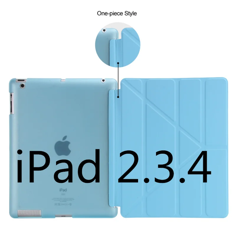 blue Красивый мягкий силиконовый чехол из ТПУ+ смарт-чехол с подставкой для apple ipad 2 3 4 чехол из искусственной кожи на магните для сна тонкий - Цвет: blue
