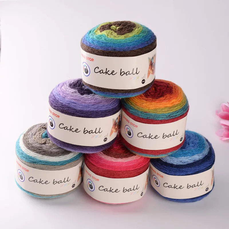 200 г/шарик Радужная Толстая шерстяная пряжа для ручного вязания нить вязальный