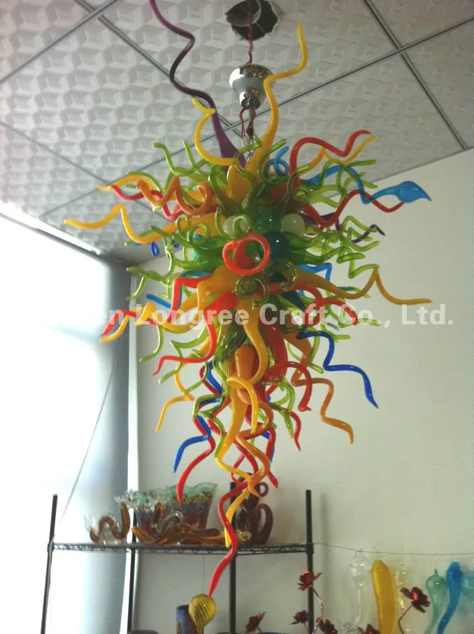 C02-Home Decorations Led Light Ceiling Hand Blown Colored Glass Chandelier | Лампы и освещение