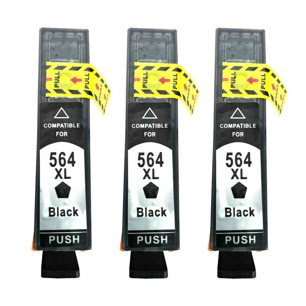 

3PK 564 XL Black Ink Cartridge for Photosmart 5510 5512 5515 5520 5522 Deskjet 3070A 3520 3522 3524 Officejet 4620 4622 4610