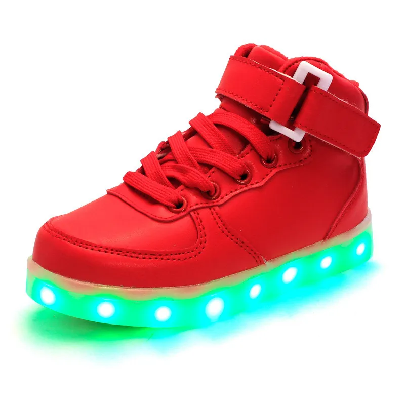 2017 new Slippers Led Kids Lighting Up Shoes Girls Boys Children with Light USB Luminous Sneakers Glowing White | Детская одежда и