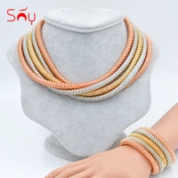 sunny jewelry 2021 hot boho collar jewelry sets fashion necklace bracelet set for women multilayer chokers for party anniversary