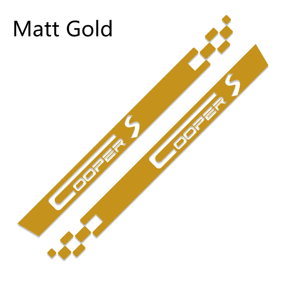 Matt Gold 2 шт. стильный автомобиль наклейки длинные штаны с полосками, винил для Mini Cooper R56 R57 R58 R50 R52 R53 R59 R61 Countryman R60 F60 F55 F56 F54 - Название цвета: Matt Gold